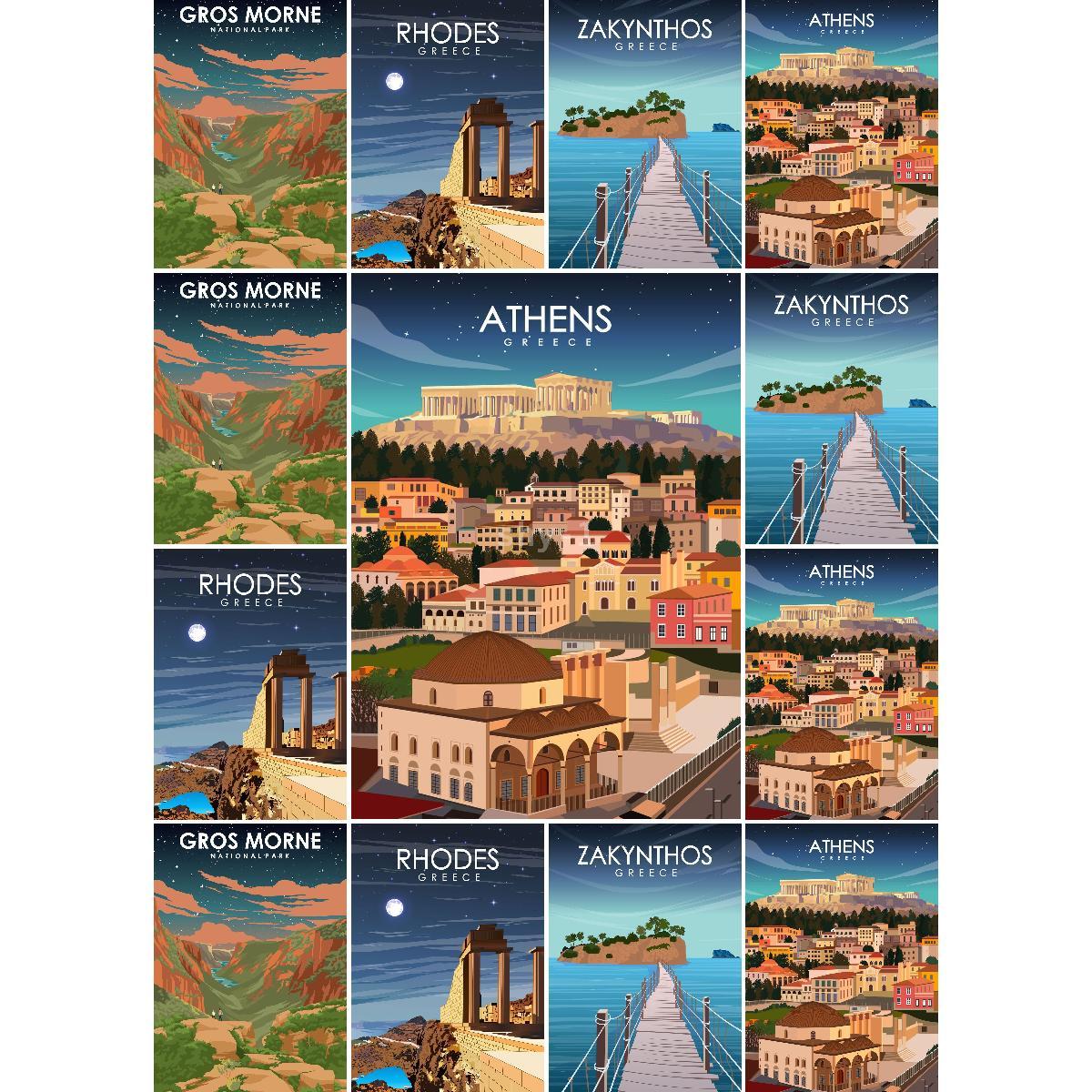 Vintage Collectible Posters - Vintage atenas grécia viagem cartaz impressão