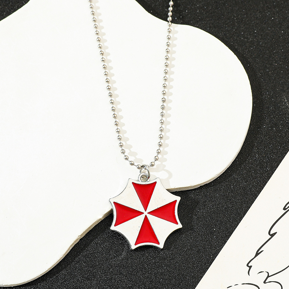 Vintage Jewelry Collection - Colar com Pingente de Guarda-Chuva Vermelho