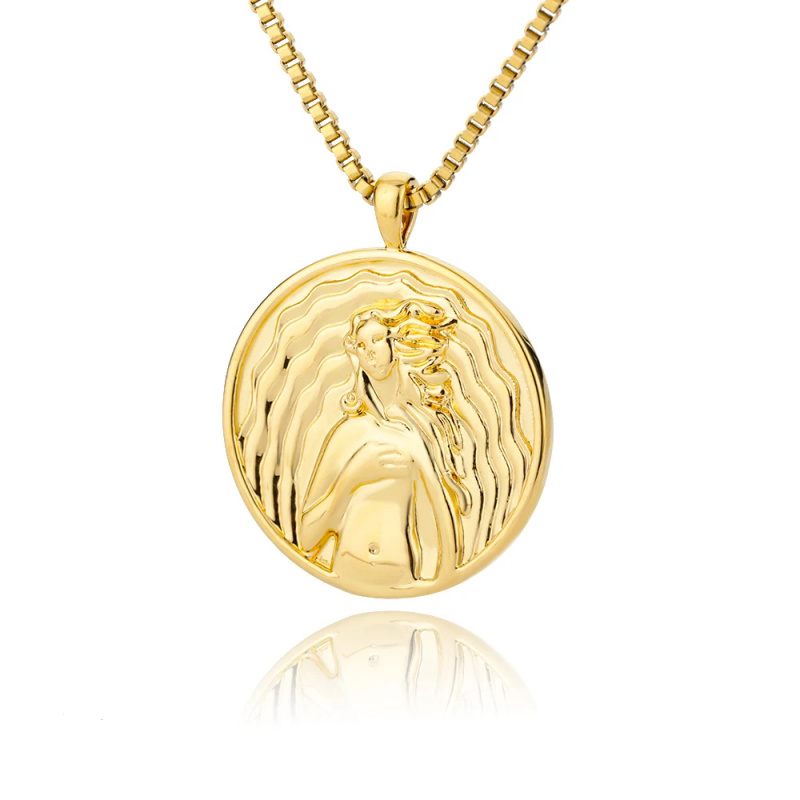 Vintage Collectible Coins - Colar Estético com Moeda da Deusa
