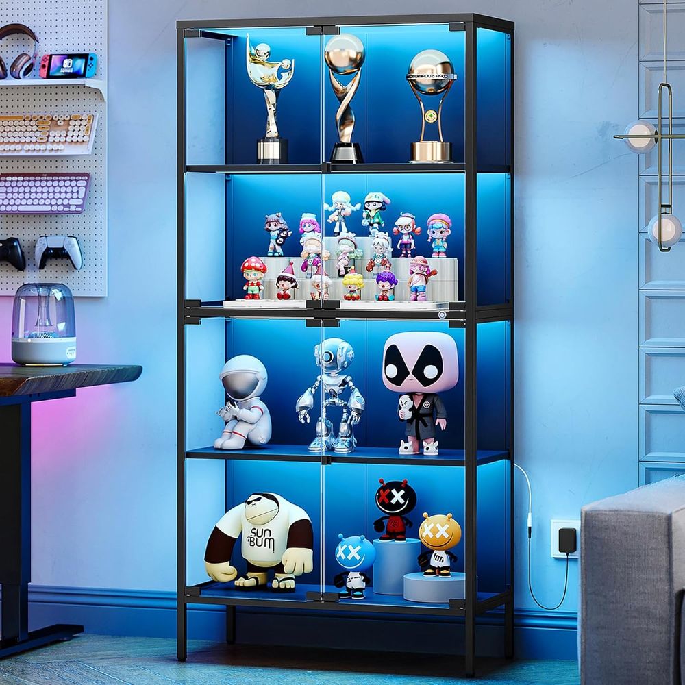 Collectible Collection - Armário de Exibição de Vidro Iluminado