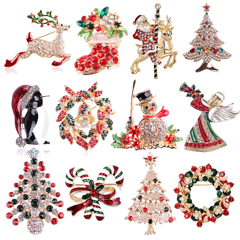 Vintage Collectible Pins - Coleção de Broches Vintage de Natal