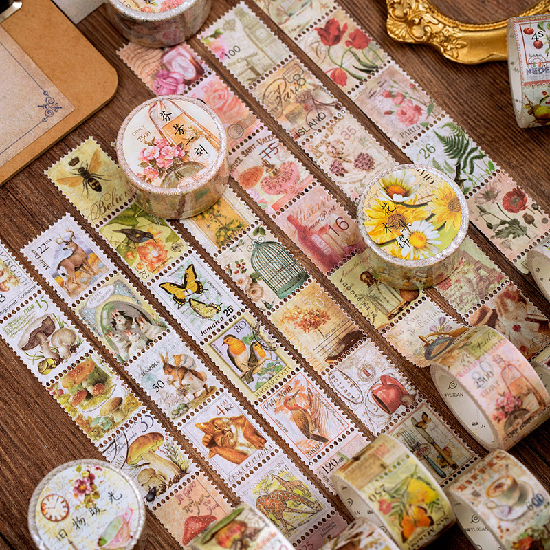 Vintage Collectible Stamps - Fitas adesivas decorativas vintage, Stamp Collecting