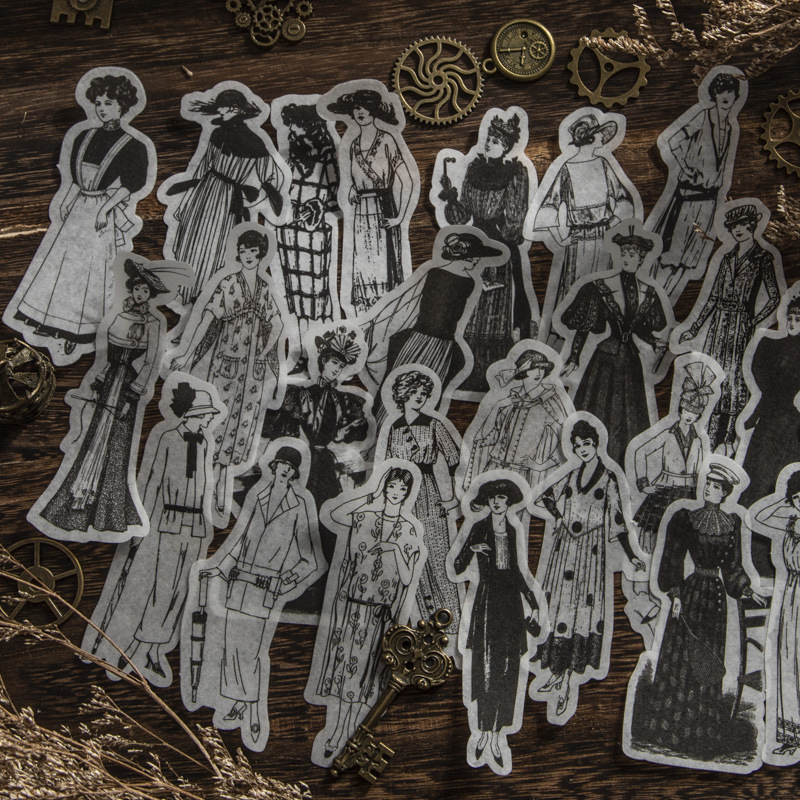 Vintage Things Collection - 1 pacote/100 peças de Adesivos Vintage