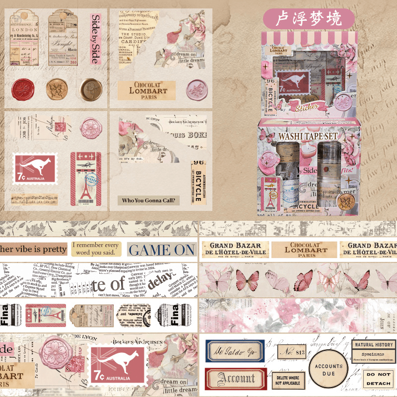 Conjunto de Fita Washi com Est - Vintage Collectible Stamps avaliação e preço
