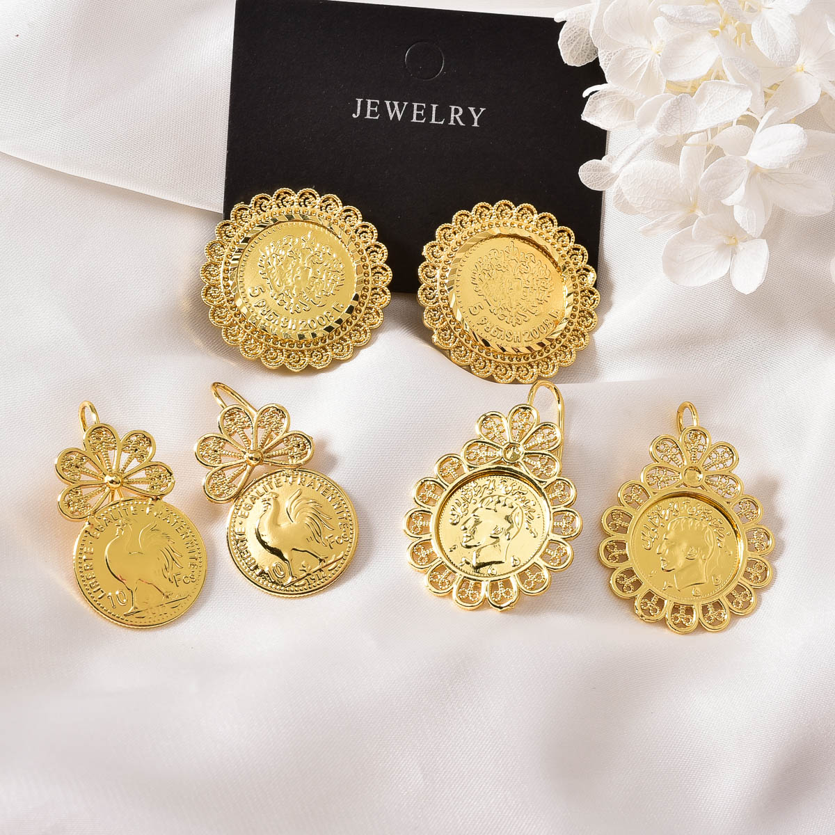 Brincos de Moeda Medalhão com  - Vintage Collectible Coins avaliação e preço